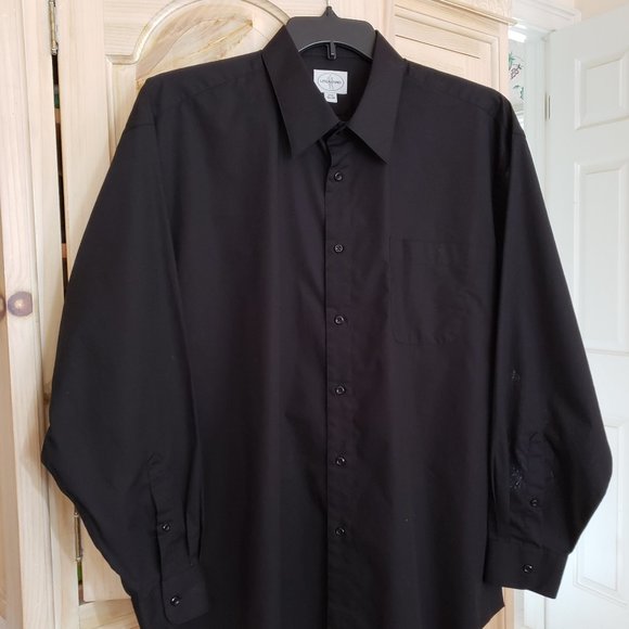 LINEA UOMO Black Long Sleeve Button-Up Dress Shirt Size 17 ½ 34/35 - Picture 2 of 6